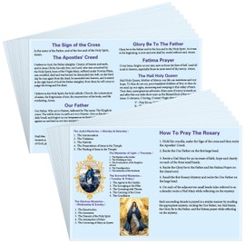 Motiskyy 100 Pcs How to Pray the Rosary Prayer Card 6 x 4 Inches Laminated Pamphlet Paper How to Pray the Rosary Booklet Catholic for Beginners Sunday Learning(Light Blue)