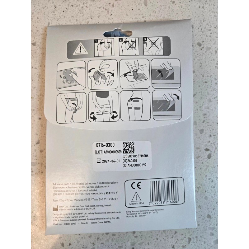 Slendertone Replacement Bottom Toning Gel Pads (4) Pads See Date