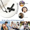 American Flag Cross Urn Necklace for Ashes for Men Women