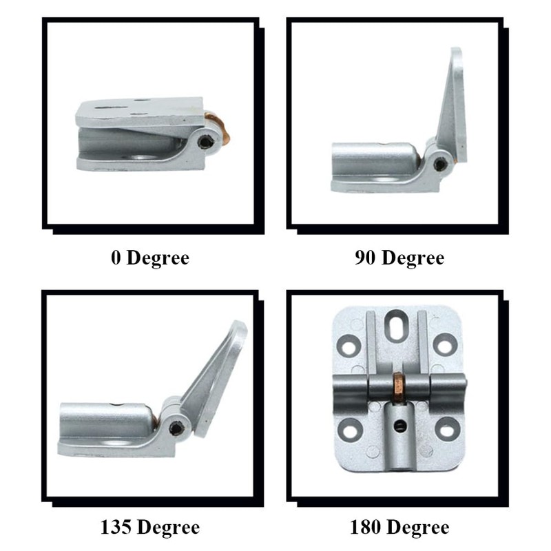 180-Degree Adjustable Hinge, Locking Hinges with 0°/90°/135°/180° Lockable Angle, Folding