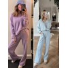 Fiosew Womens 2 Piece Sweat Set Sweatsuits V Neck Sweatshirt