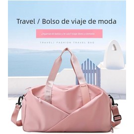 Bolsa Deportiva para Mujer, Bolsa de Viaje Gimnasio Impermeable con Soporte para Maleta, Duffel Bag de Gran Capacidad (rose(pink)-N1)
