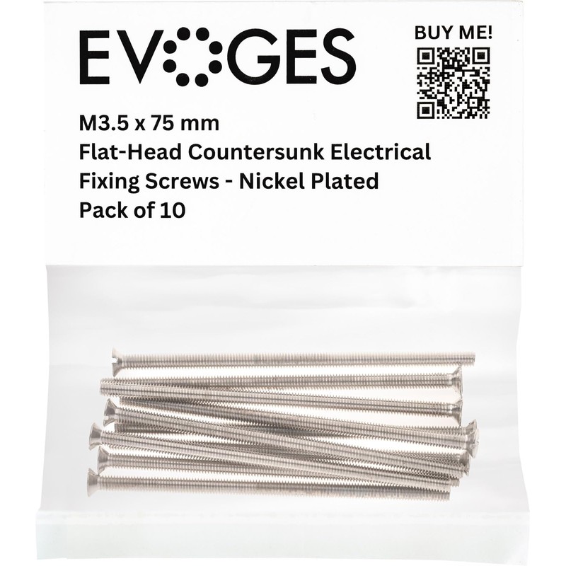 Evoges M3.5 x 75mm Long Flat Countersunk Slotted Head Electrical