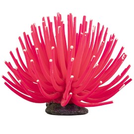 GloFish Anemone Ornament Pink, Detailed Aquarium Ornament, Creates A Glowing Effect