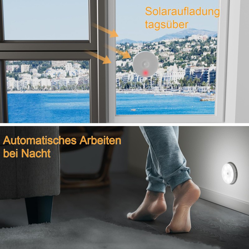 Electight Solar Night Light with Motion Sensor, 2 Pack 8