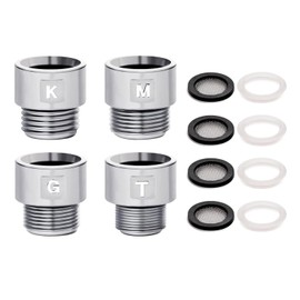 MAEXUS Shower Hose Adapter Set of 4 KMGT Shower Head Adapter Shower Head Gasket Shower Head Interface Compatible Leak Proof Chrome Plated Suitable for KVK, MYM, Tokyo Gas and TOTO