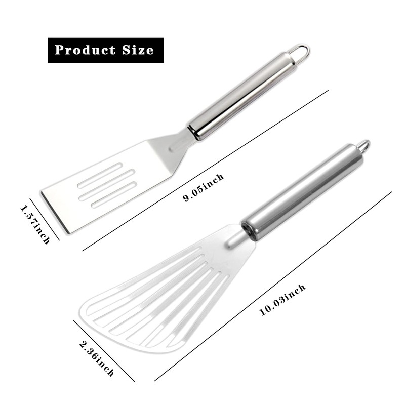 4Pcs Mini Brownies Serving Spatula Set Fish Spatula and Stainless