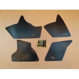 Set of Four Splash Shields with Clips for Tundra 2000-2006 & Sequoia 2001-2007 (Fender Liner, Apron, Shield, Splash Guard, Skirt, Guard, Seal, Splash Seal) T