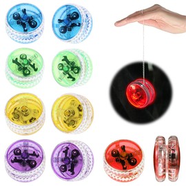Dhqkqg Light Up Yoyo, 10 Pcs Plastic LED Yo Yo Kids, Responsive Ball Bearing Yo Yo, Auto Return Yoyo for for Party Favors, Goodie Bag Fillers, Prizes