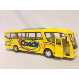 Kinsmart Travel Bus, Coach Tour Travel Bus, Kinsfun, Diecast Model Toy Car, 7'' - Mix of 4