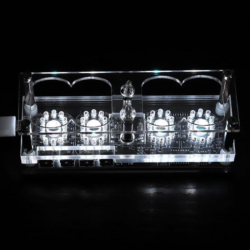 IN‑12 LED Tube Clock 4‑Bit Seven‑Color RGB LED Digital Nixie