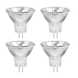 Caldarax Pack of 4 Dimmable 12V-10W GU4 Spotlights, 150LM, Warm White 2800K MR11 Reflector Lamp, 35 mm x 35 mm, Suitable for Christmas Lighting with Fibre Optic for Christmas Trees, Cooker Hoods