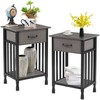 VECELO Nightstands, Industrial Side/End Tables Drawer and Storage Shelf, Night