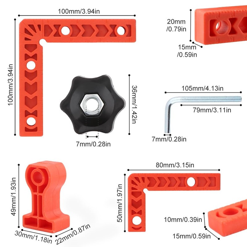 16pcs Right Angle Clamp Set, 90 Degree Clamp,Positioning Squares, 3inch