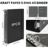 Pack of 5 A5 Ring Binder Covers with 6 Rings