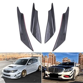 DREAMIZER Front Bumper Lip Fins Canards Splitter Carbon Fiber Body Spoiler Lip Universal Modified Auto Accessories Compatible with EVO X