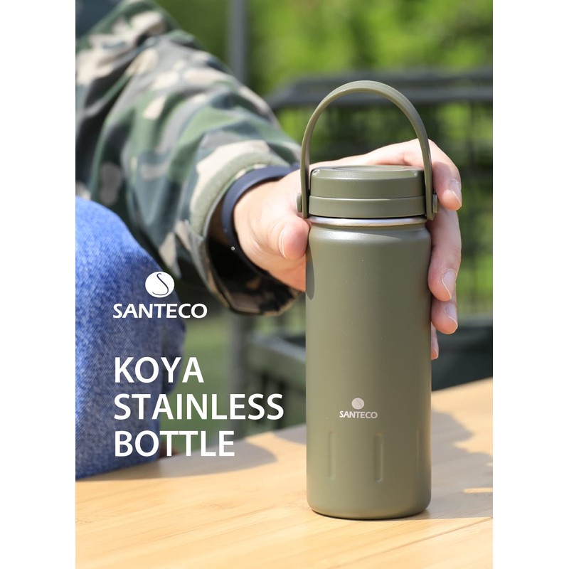 CBJAPAN SANTECO Khaki Water Bottle, 16.9 fl oz (500 ml),