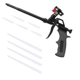 PITZO Foam Gun, Urethane Foam Gun, High Durability, Rust Prevention, PU Extension, No Cleaner Needed Foam Gun for Caulking, Filling and Sealing (9 Nozzles)