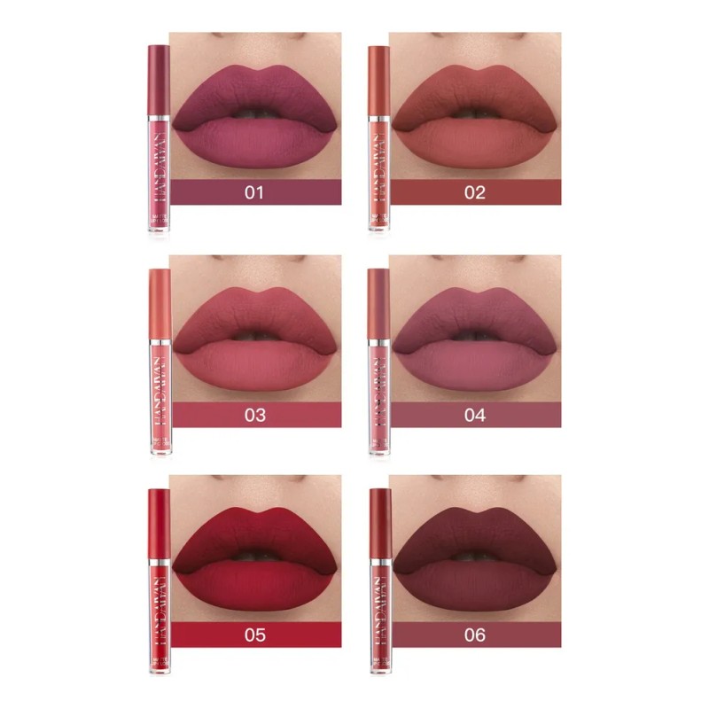 Set de 6 labiales Handaiyan Z Lápiz Labial color rojo