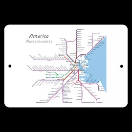 4yougifts Explore Boston Transit: Vintage MBTA Subway Map Sign