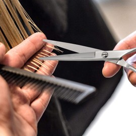 Barber Hair Cutting Scissors Shears High Carbon Razor Sharp Mustache Haircut Hairdresser (6 inch)