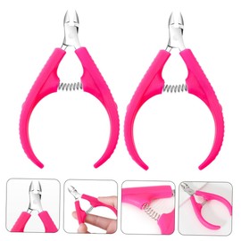 PACKOVE 2Pcs Professional Cuticle Nipper Stainless Steel Nail Cuticle Clipper for Manicure Pedicure Convenient Trimmer for Nail Art Grooming