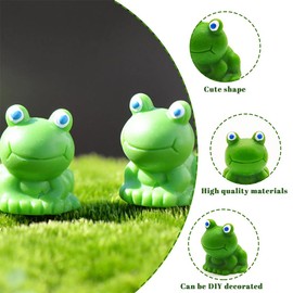 RHQFDM Pack of 50 Mini Resin Frogs Fairy Garden Miniature Moss Landscape Frog Garden Decoration Mini Frog DIY Ornament Mini Resin Frog Figures Frog Landscape Decoration Micro Frogs