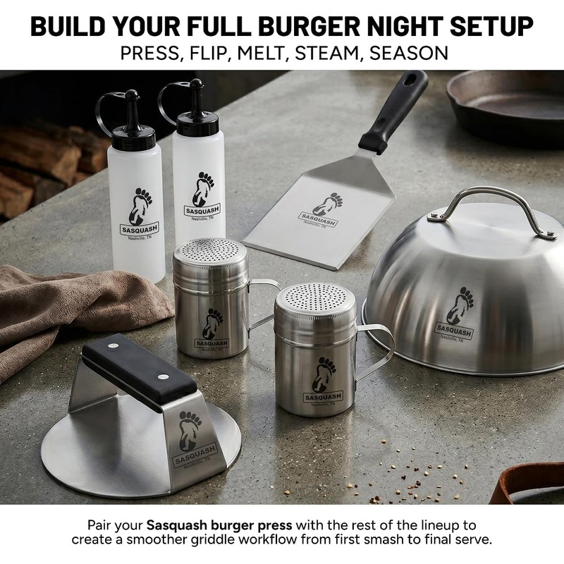 Burger Iron Smash Burger Press, 6 Inch Burger Press, Stainless
