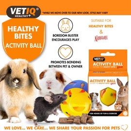 VETIQ Healthy Bites Activity treat Ball For Hours of Fun & Exercise For Small Animals, 7 cm Diameter