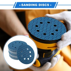 VekAuto 50 Stk. Schleifscheiben, 5 Zoll 8 Loch 60 Körnung Klett-Schleifpapier Universal für Metall, Holz, Kfz-Reparatur Haltbarkeit und Flexibilität Aluminiumoxid Weiches Tuch Blau