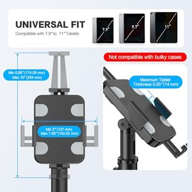 AboveTEK Soporte POS para Tablet Antirrobo, Montaje con Cerradura, Quiosco de Mostrador Ajustable en Altura, Rotación 360° e Inclinación -60° a 60°, i