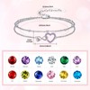 KoyeKei June Birthstone Layered Anklets for Women Purple Alexandrite Heart
