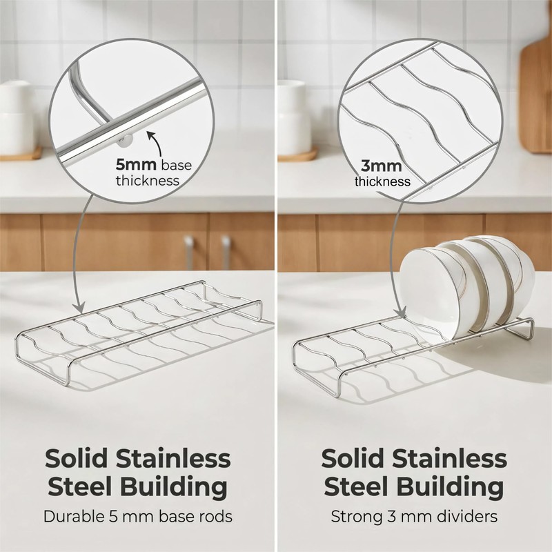 IMEEA Small Bowl Organizer for Cabinet 304 Stainless Steel Rack