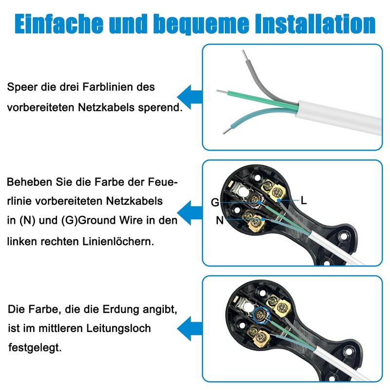 Schuko Plug, Flat Flat Plug, Angled Plug 230 V, Power