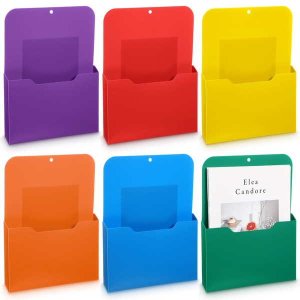 Kosiz 6 Pcs Magnetic File Holder Magnetic Wall File Organizer