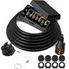 MICTUNING Heavy Duty 7 Way Plug Inline Trailer Cord with
