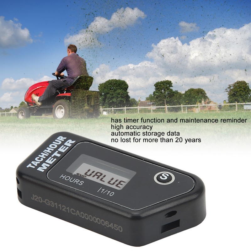 Inductive Digital Tach Hour Meter IP68 Waterproof Motorcycle RPM Counter