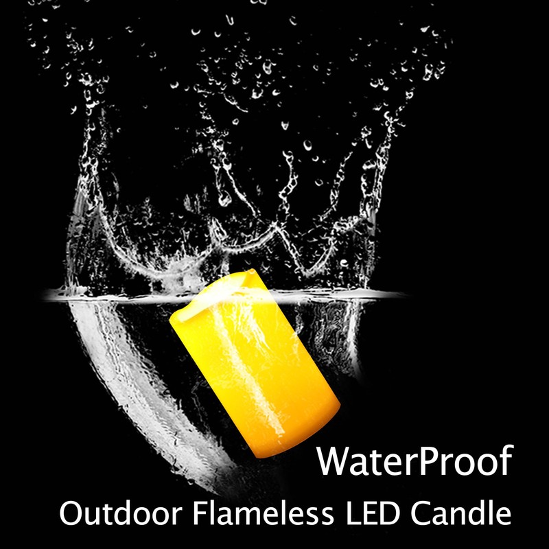 CANDLE IDEA 2 PCS 3"x5" Waterproof Outdoor Battery Operated Flameless