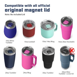 Beonsky 12 Colors New Upgrade Magnetic Slider Replacement Block, Compatible with YETI Lids 10 oz, 14 oz, 16 oz, 20 oz, 26 oz, 30 oz (Black Red)