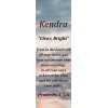 Kendra "Clear, Bright" Keepsake Name Meaning Bookmark with Bible Verse