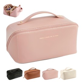 JYJLLM Ultimate Travel Makeup Organizer Bag for Women - Large Cosmetic Bag with Multiple Compartments and Toiletry Bags Makeup Bag Makeup Organiser Bag Make up Bag Travel Makeup Bag (Pink)
