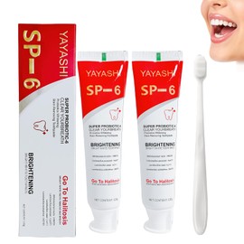 Sp-6 Zahnpasta 2 Stück Sp 6 Zahnpasta Probiotische Zahnpasta Zum Aufhellen Sp-6 Probiotic Whitening Zahnpasta Zahnaufhellungs Zahnpasta zur Entfernung von Zahnaufhellungsflecken (mit 1 Zahnbürste)