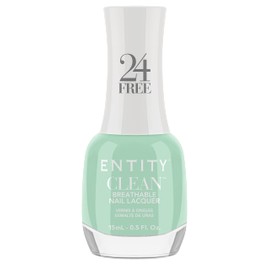 Entity Clean Clean Green Breathable Nail Lacquer, 0.5 oz, Vegan and Cruelty Free Nail Polish with Added Biotin, Halal Fingernail Polish, Green Nail Polish