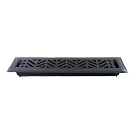 Empire Register Co, Decorative Air Vent Covers - 2x14 inch, Chevron Design, Oil Rubbed Bronze Finish, Heavy Duty Walkable Floor Register, Metal Damper Attached
