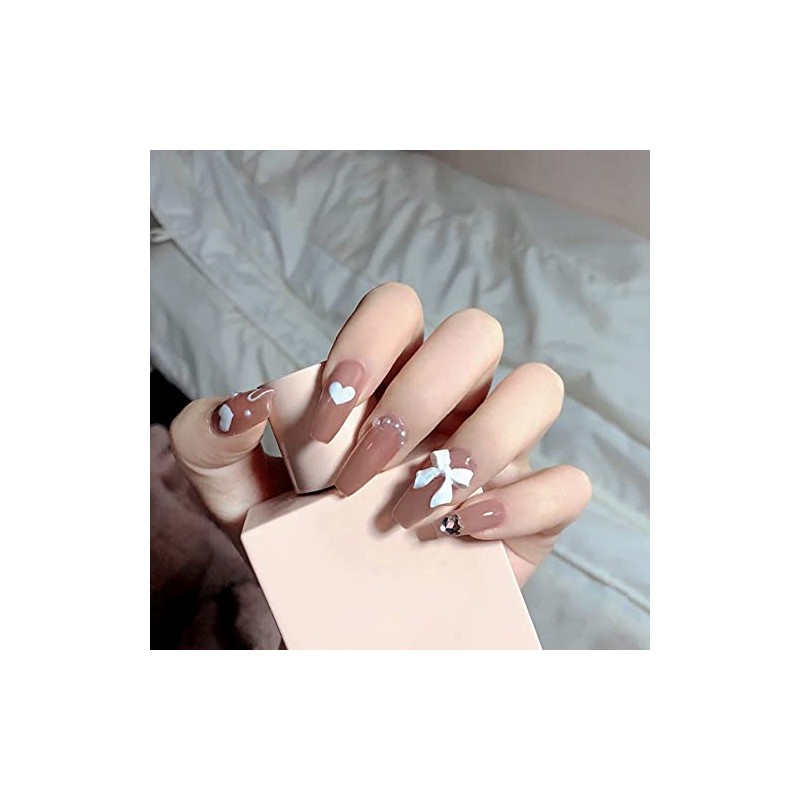 Set of 24 nail tips, 12 different sizes, medium length,