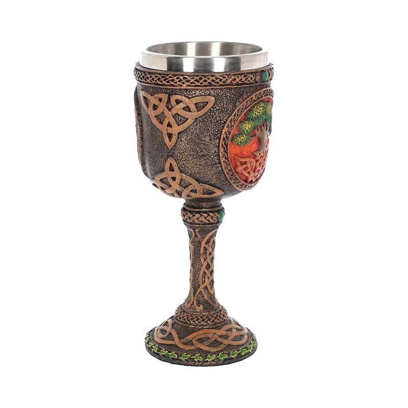 Nemesis Now Green Tree of Life Wine Goblet Resin with
