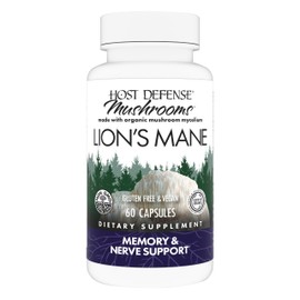 Host Defense Lions Mane (Hericium Erinaceus) 60 Capsules                                                                                              