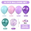 Saxuxu Mermaid Balloons, 12 Inch Pastel Purple and Teal Balloons,