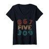 Womens Vintage 867FIVE309 - Retro 8675309 V-Neck T-Shirt