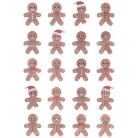 Christmas Time Gingerbread Stickers - Holographic Adhesive Decals for Crafts & Scrapbooks - 20 Pieces